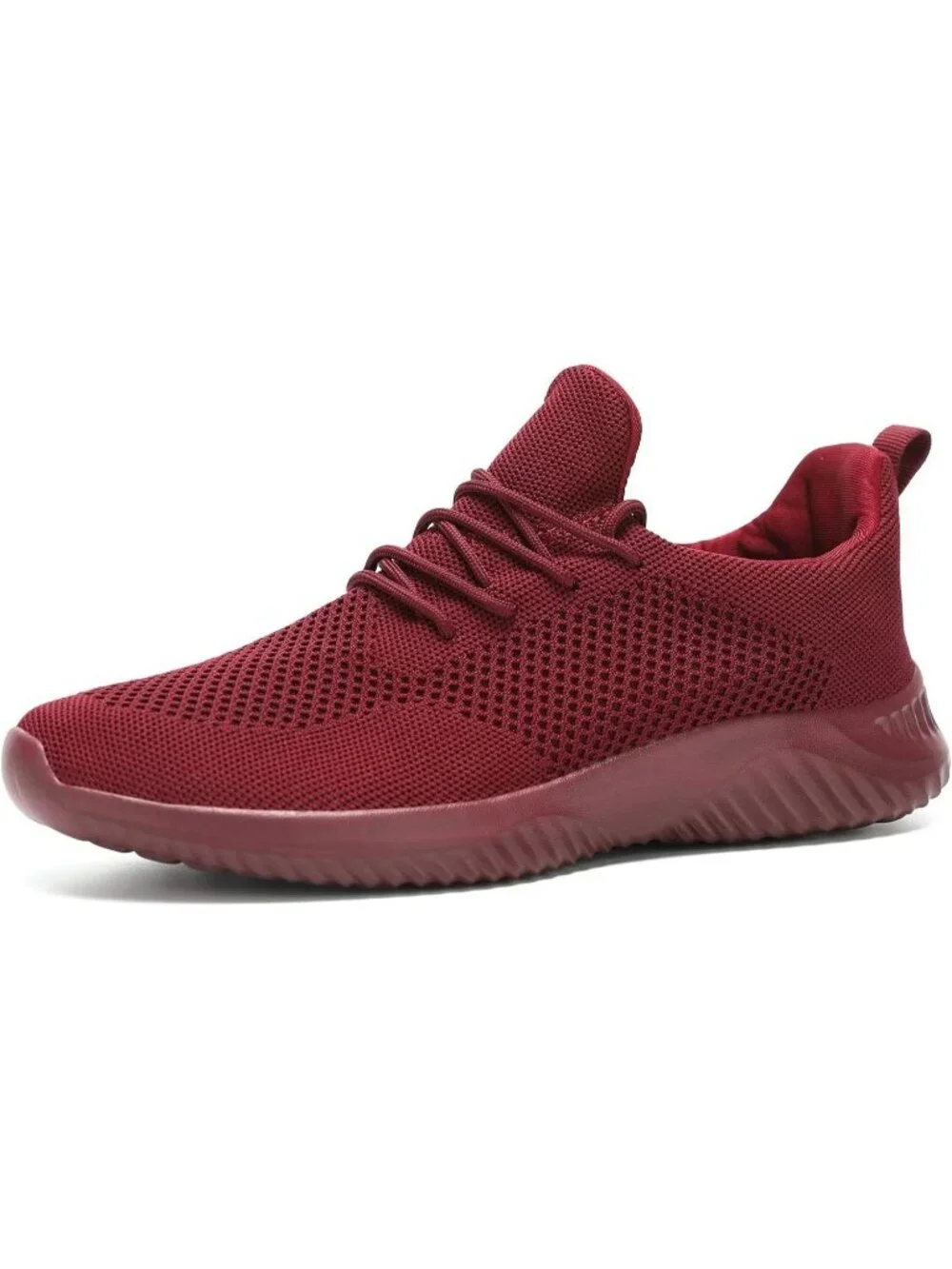 🆕Men's All Red Slip on Walking Shoes Ultra Light Breathable Running Shoes